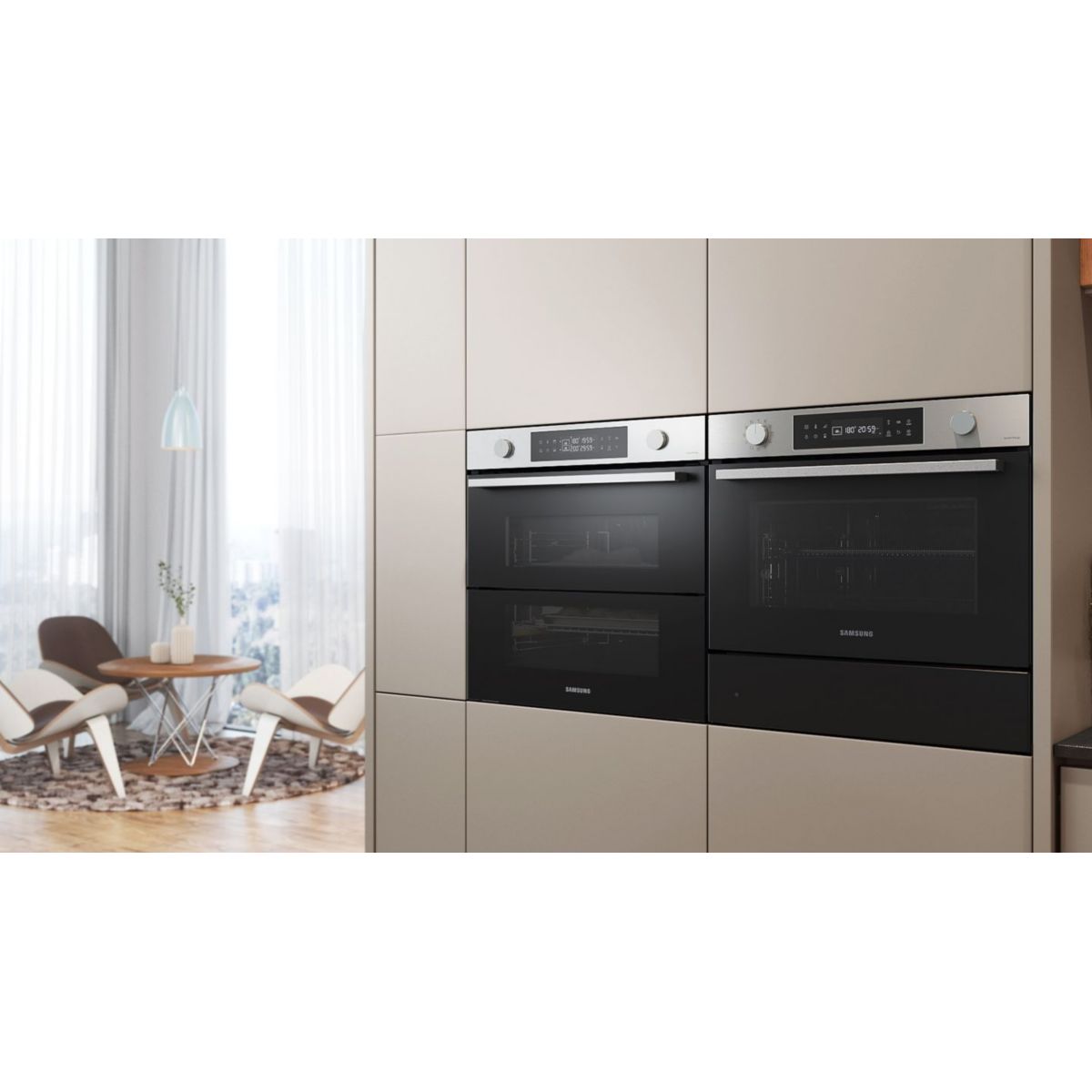Four encastrable NV7B4450VCB - Double cavité - Pyrolyse - Chaleur pulsée - Porte froide couleur unique, SAMSUNG
