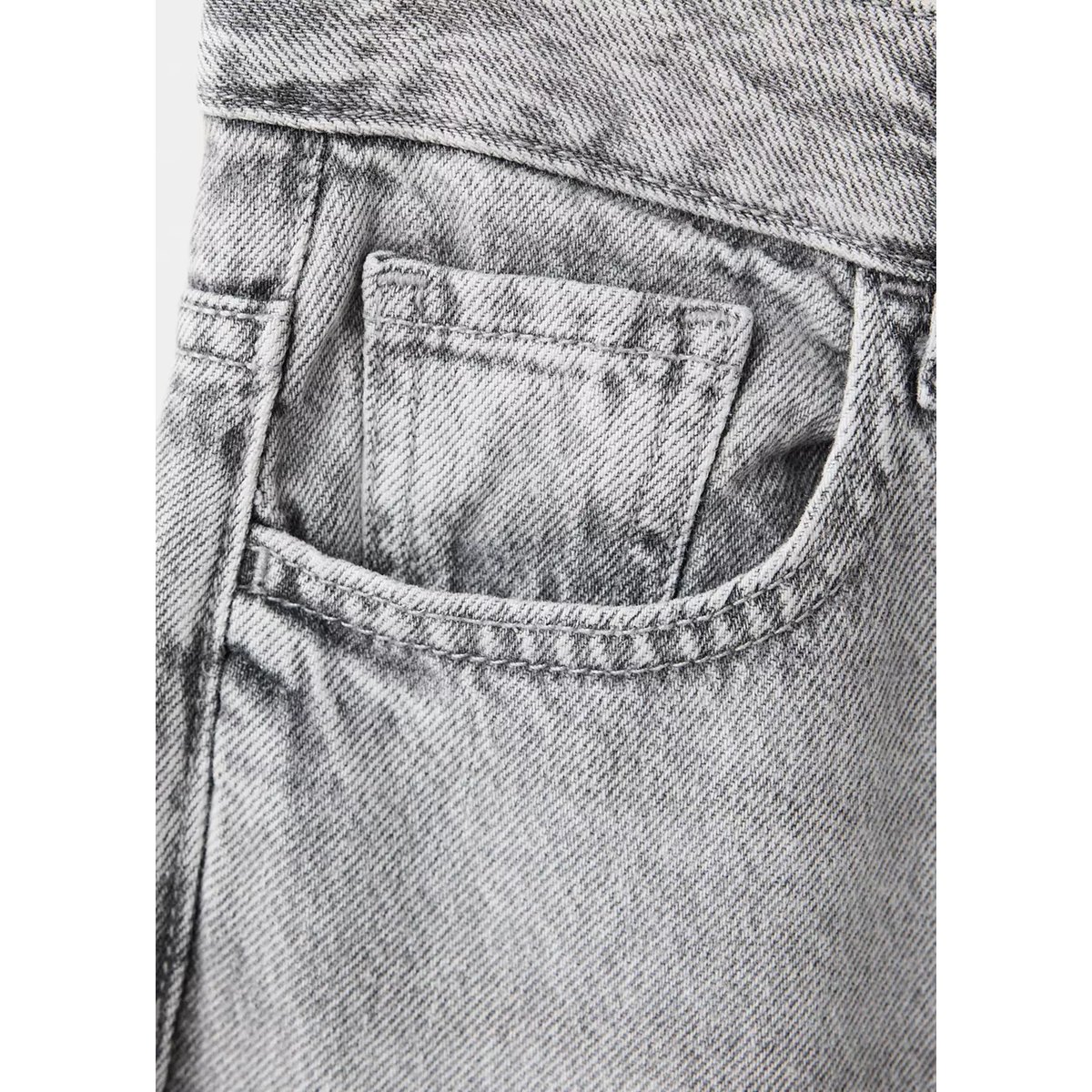 Jean low waist wide leg gris denim, MANGO TEEN