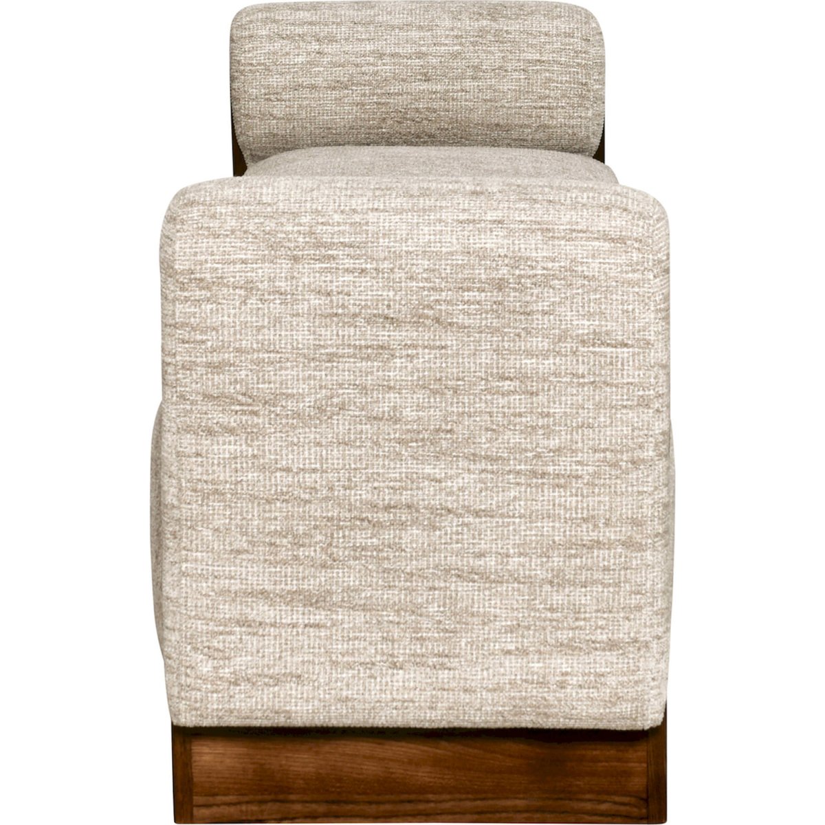 Banc rembourré en frêne, Style contemporain beige naturel et bois foncé, RECOLLECTION