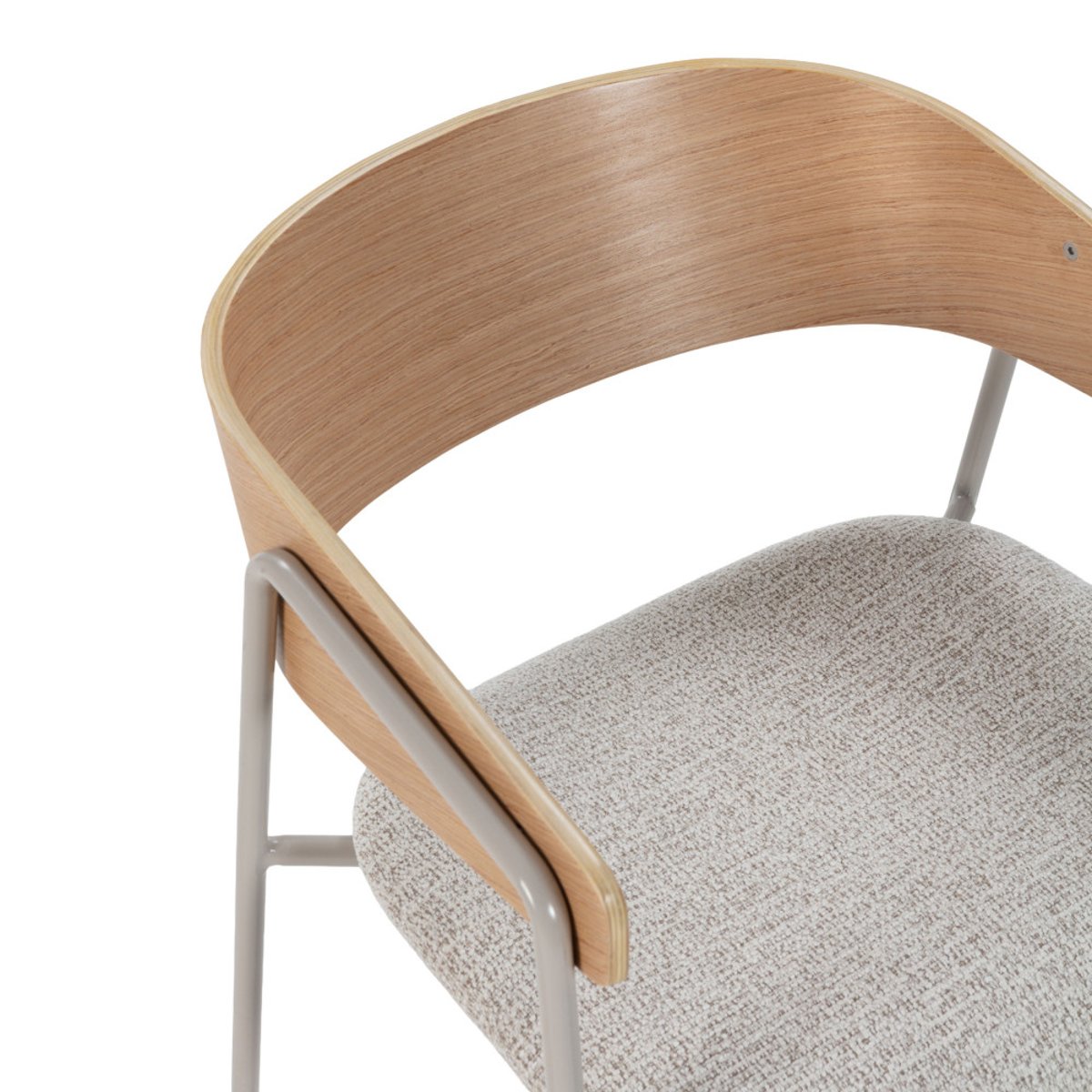 Lot de 2 fauteuils de table en tissu, bois et métal- OPNA beige, DRAWER