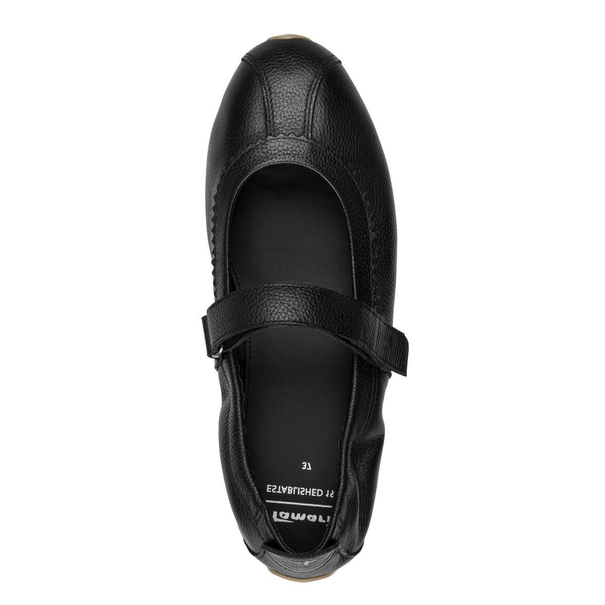 Ballerine en cuir noir, TAMARIS
