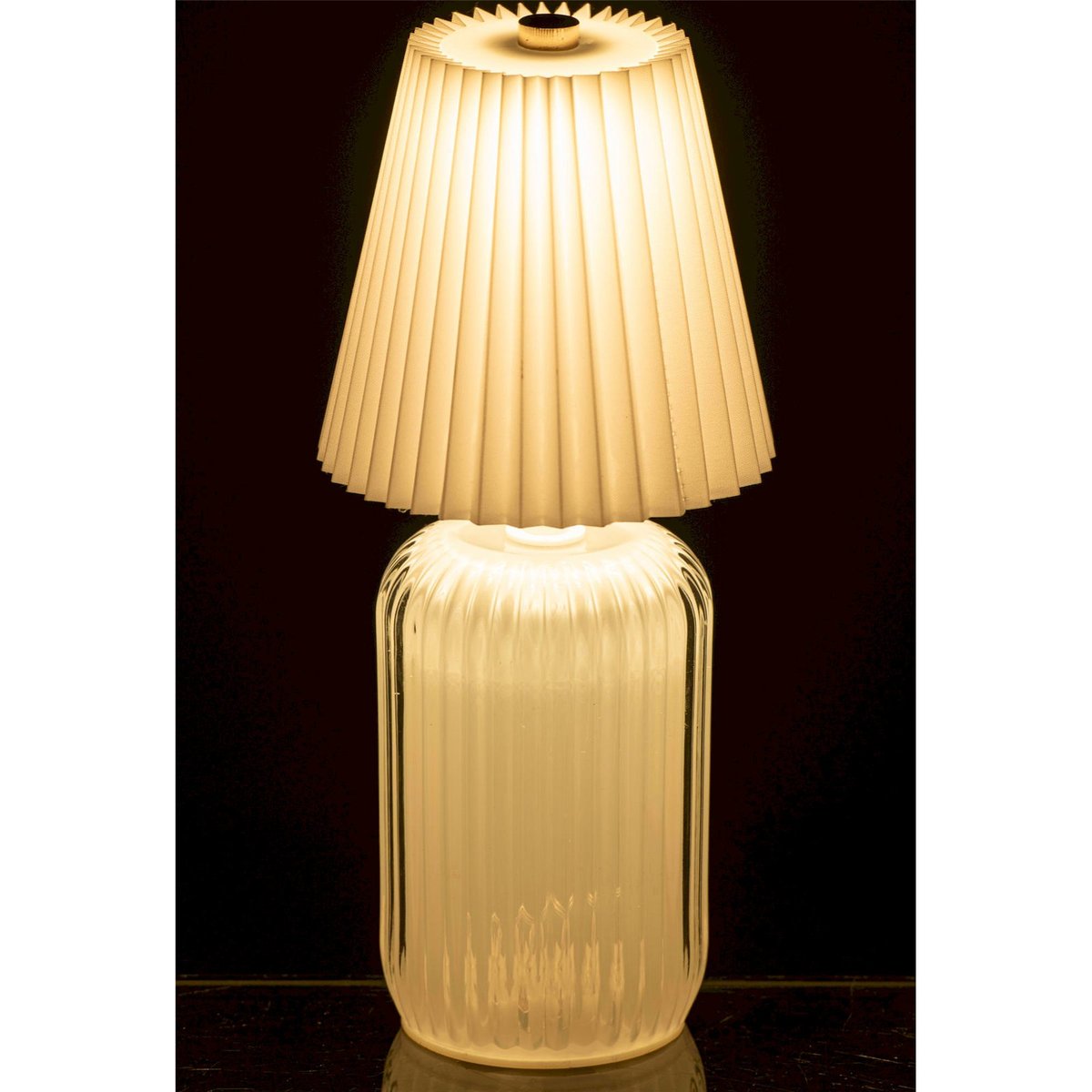 Lampe de table en verre soufflé blanc cassé, RECOLLECTION