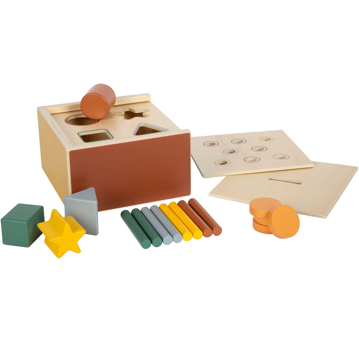 Jeu d'encastrement Montessori beige, SMALL FOOT COMPANY