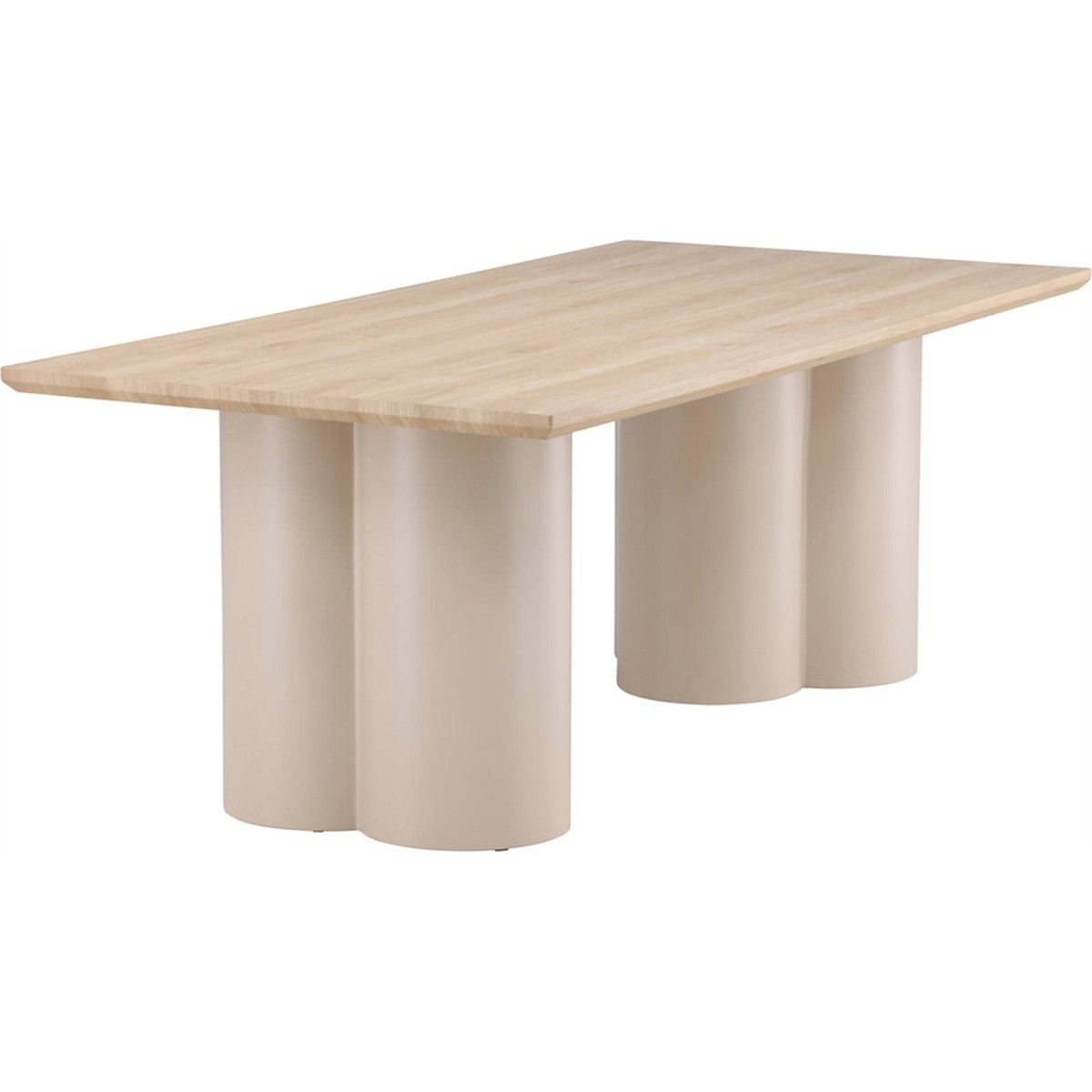 Table à manger chêne collection CONVALDER chêne blanchi et beige, RECOLLECTION