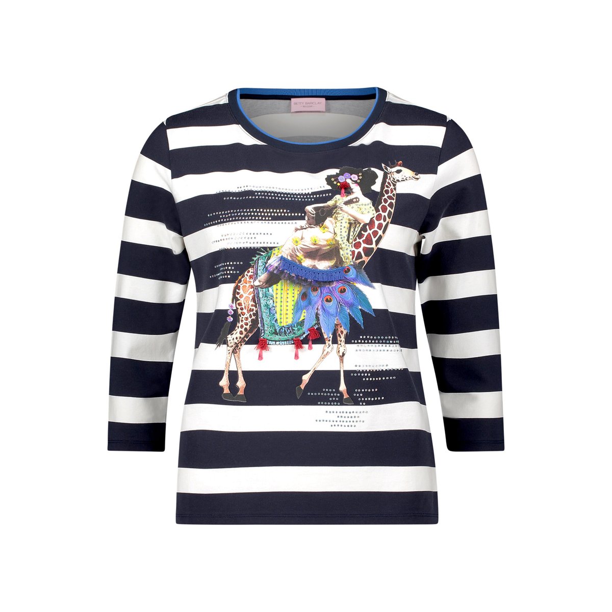 T-shirt basique à impression bleu/blanc, BETTY BARCLAY