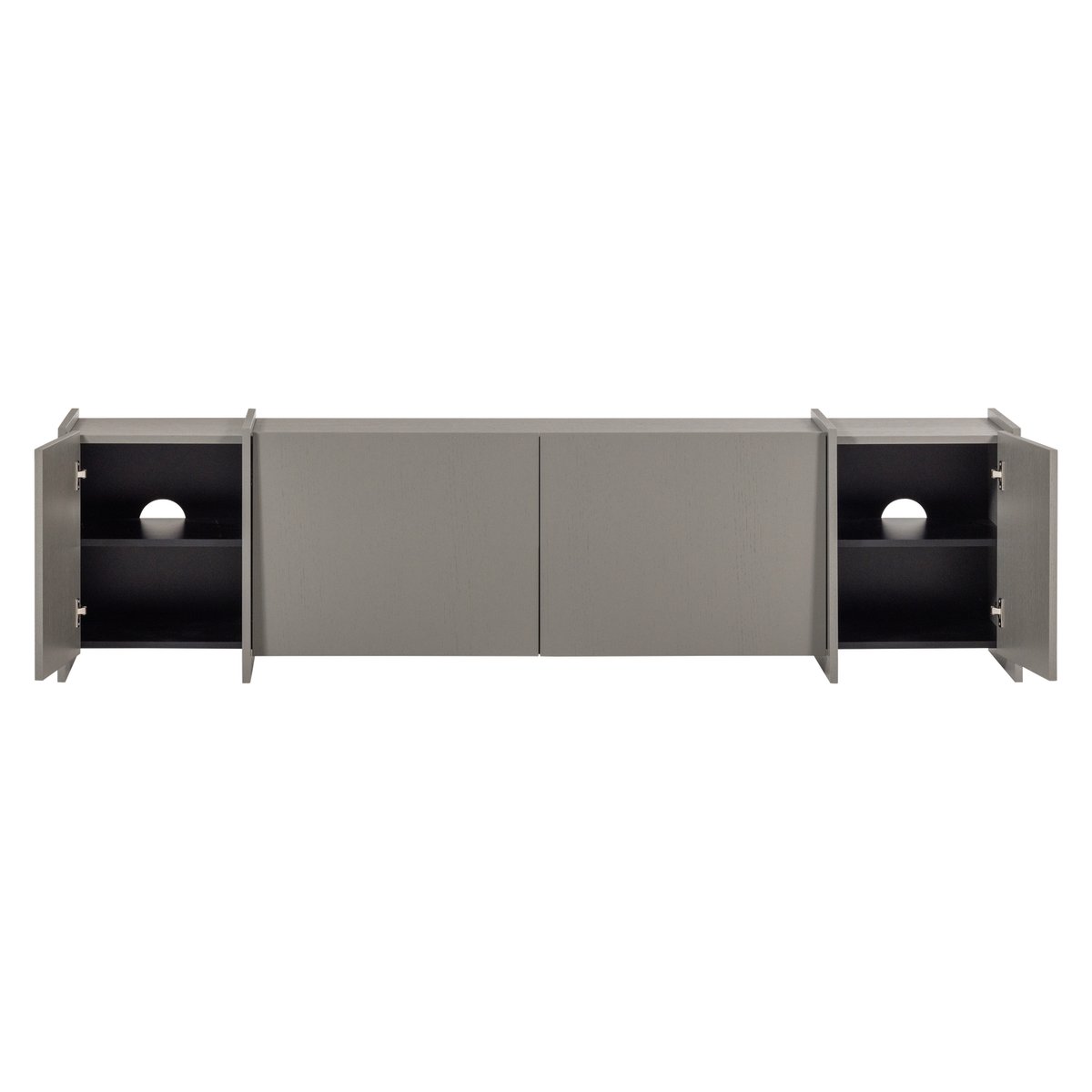 Meuble Tv en placage frêne L200 BROCK gris, WOOOD