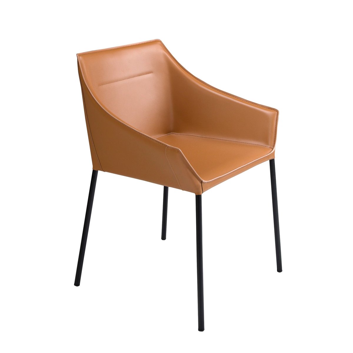 Chaise en similicuir marron marron | noir, ANGEL CERDA