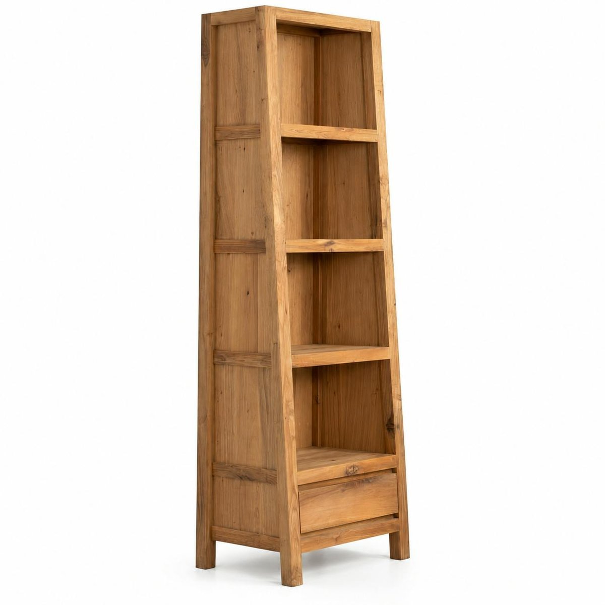Bibliothèque étagère style campagne chêne massif FJORD bois naturel, PIER IMPORT