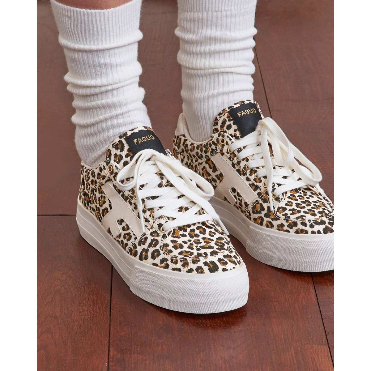 Tennis basses tissu WALNUT PLATFORM beige, FAGUO