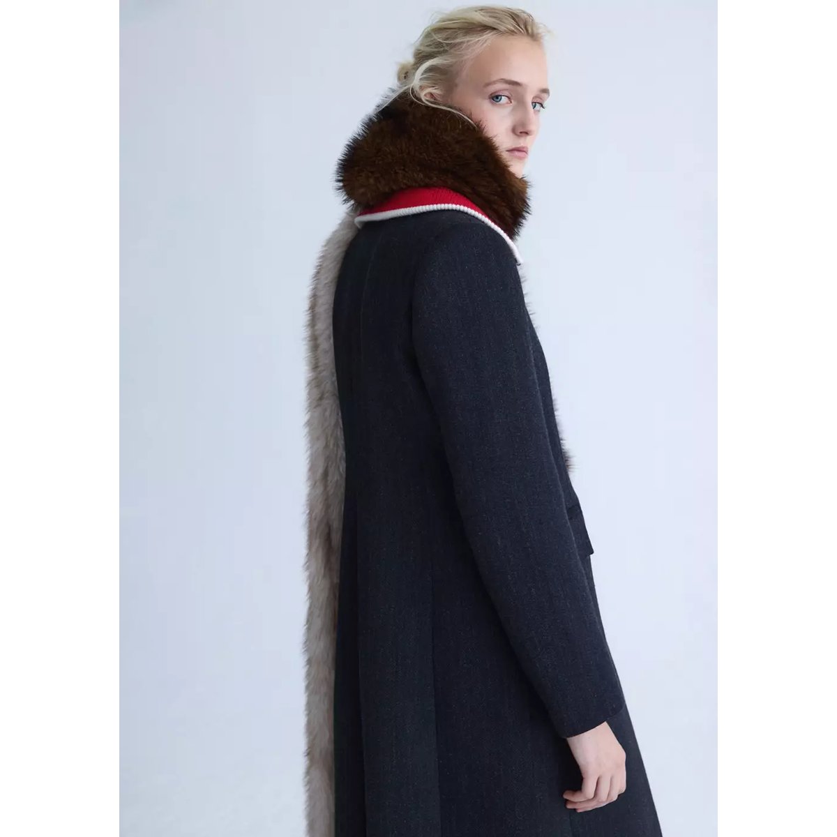 Manteau laine ajusté gris, MANGO