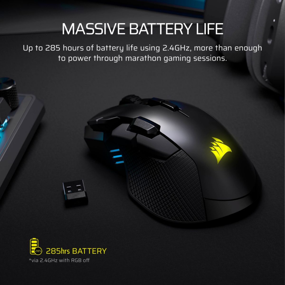 Souris Gamer Sans Fil IRONCLAW WIRELESS SE couleur unique, CORSAIR