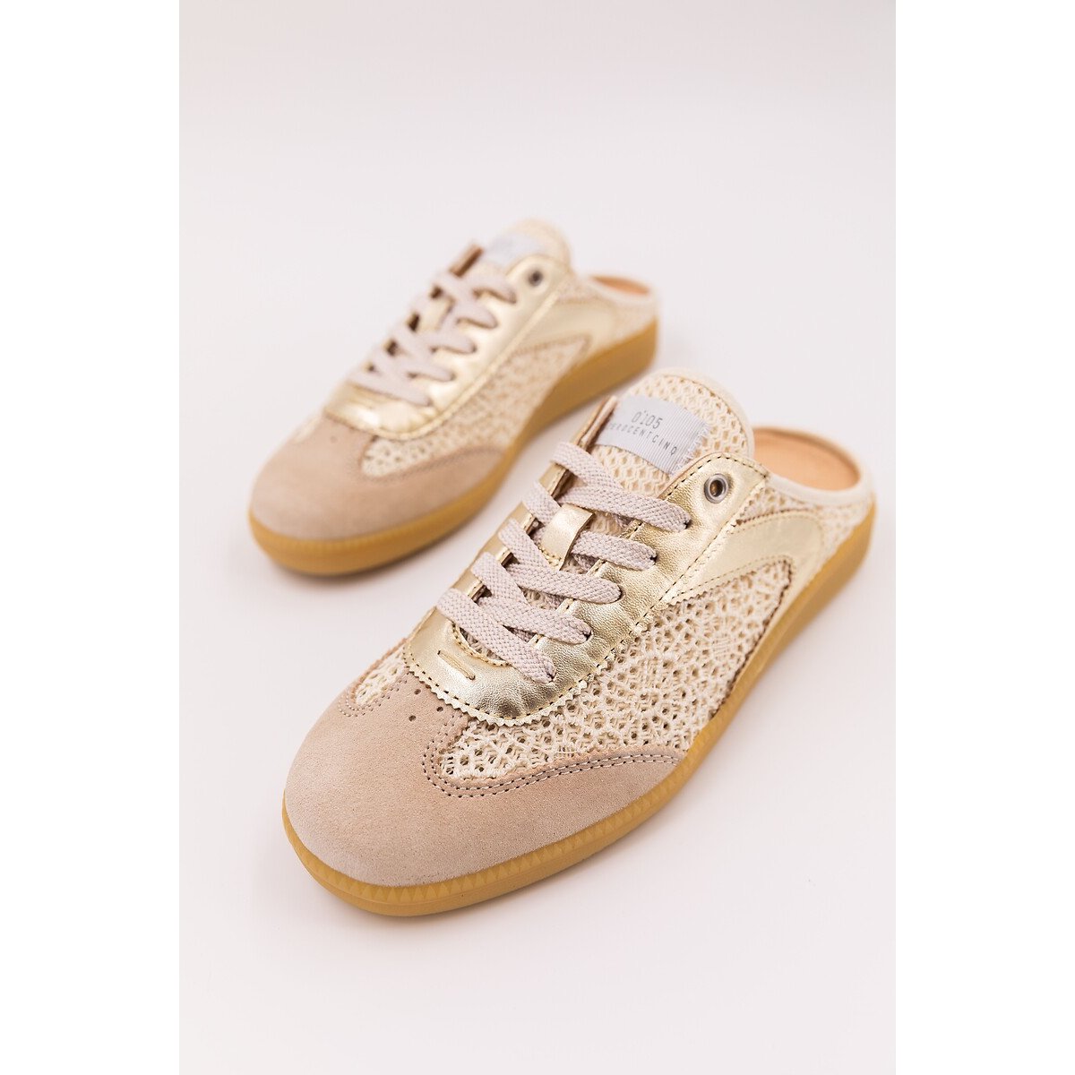 Mules baskets à lacets Nova Mule beige, ZERO 105