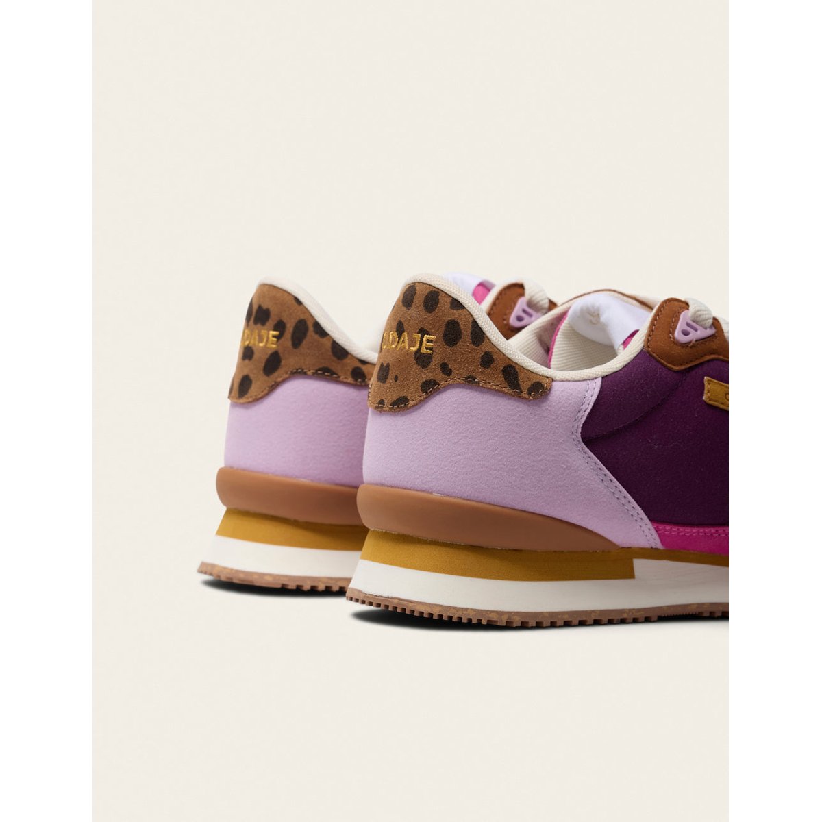 Baskets ANDRÉE bordeaux lilas camel, ODAJE