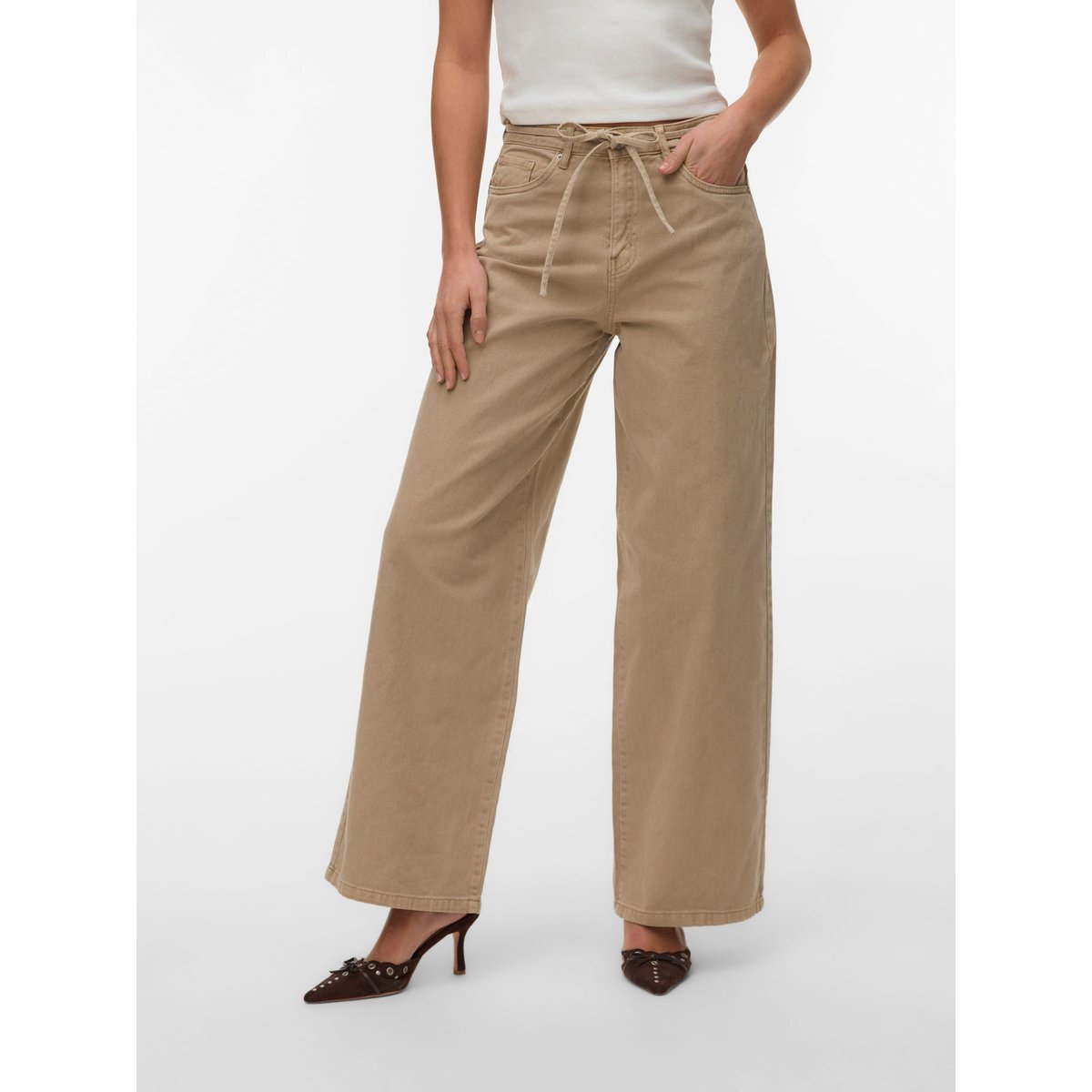 Jean À Coupe Large silver mink, VERO MODA