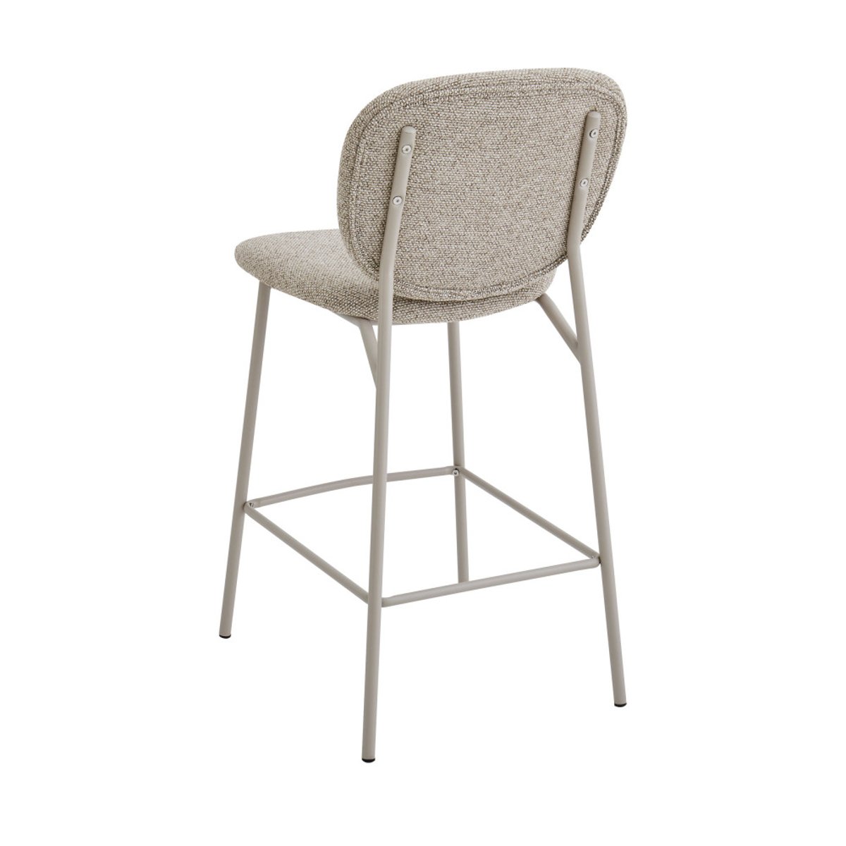 Lot de 2 tabourets de bar en tissu pieds beiges H65cm- DALBY marron chiné, DRAWER