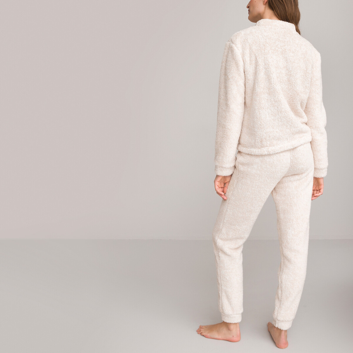 Embroidered Sherpa Pyjamas beige marl, SO'HOME