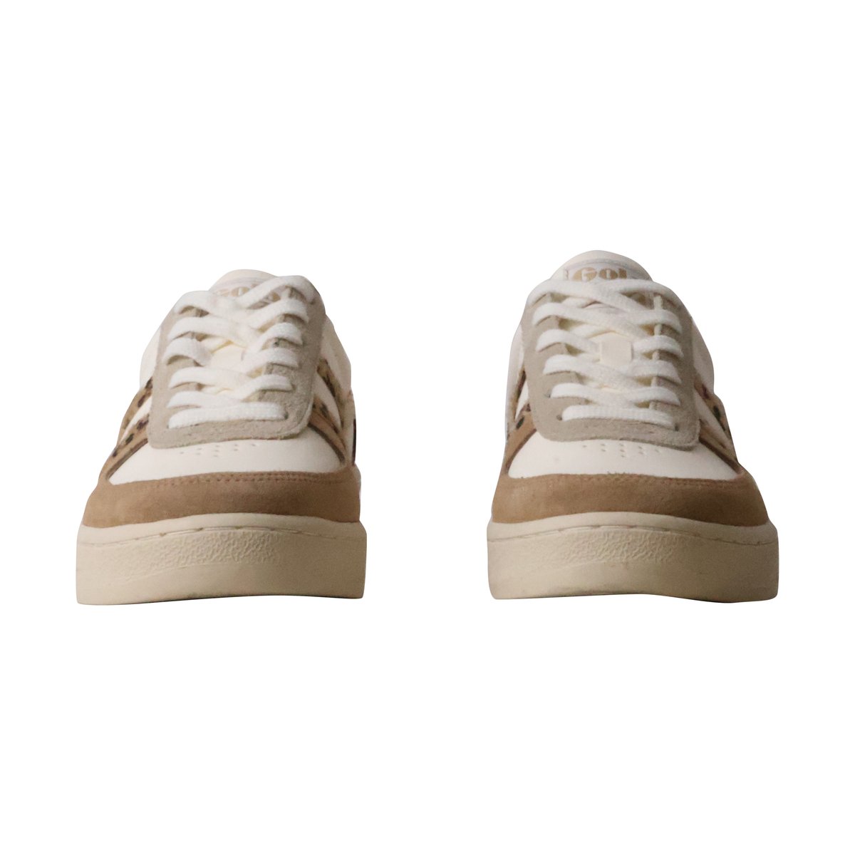 Basket Cuir Grandslam Safari Quadrant blanc cassé/caramel clair/leopard, GOLA