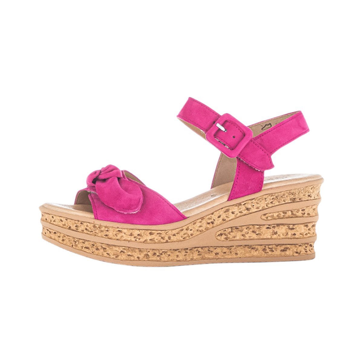 Sandales en cuir velours à talon compensé pink, GABOR