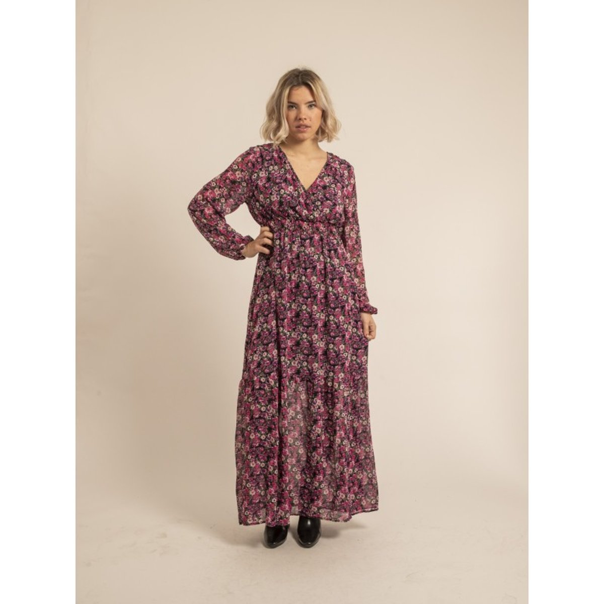 Robe Longue à Motifs Ignacia rose, DONA LISA