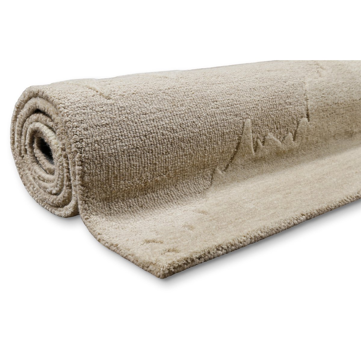 Tapis design en laine tufté main ,  CARLO beige/marron clair chiné, WECON HOME