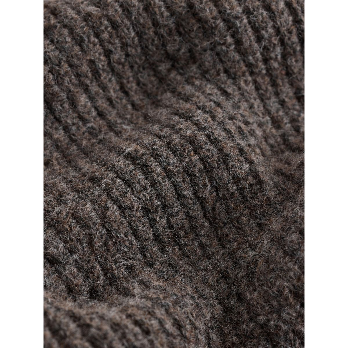 Cardigan zippé côtelé décontractée en laine marron, NEXT