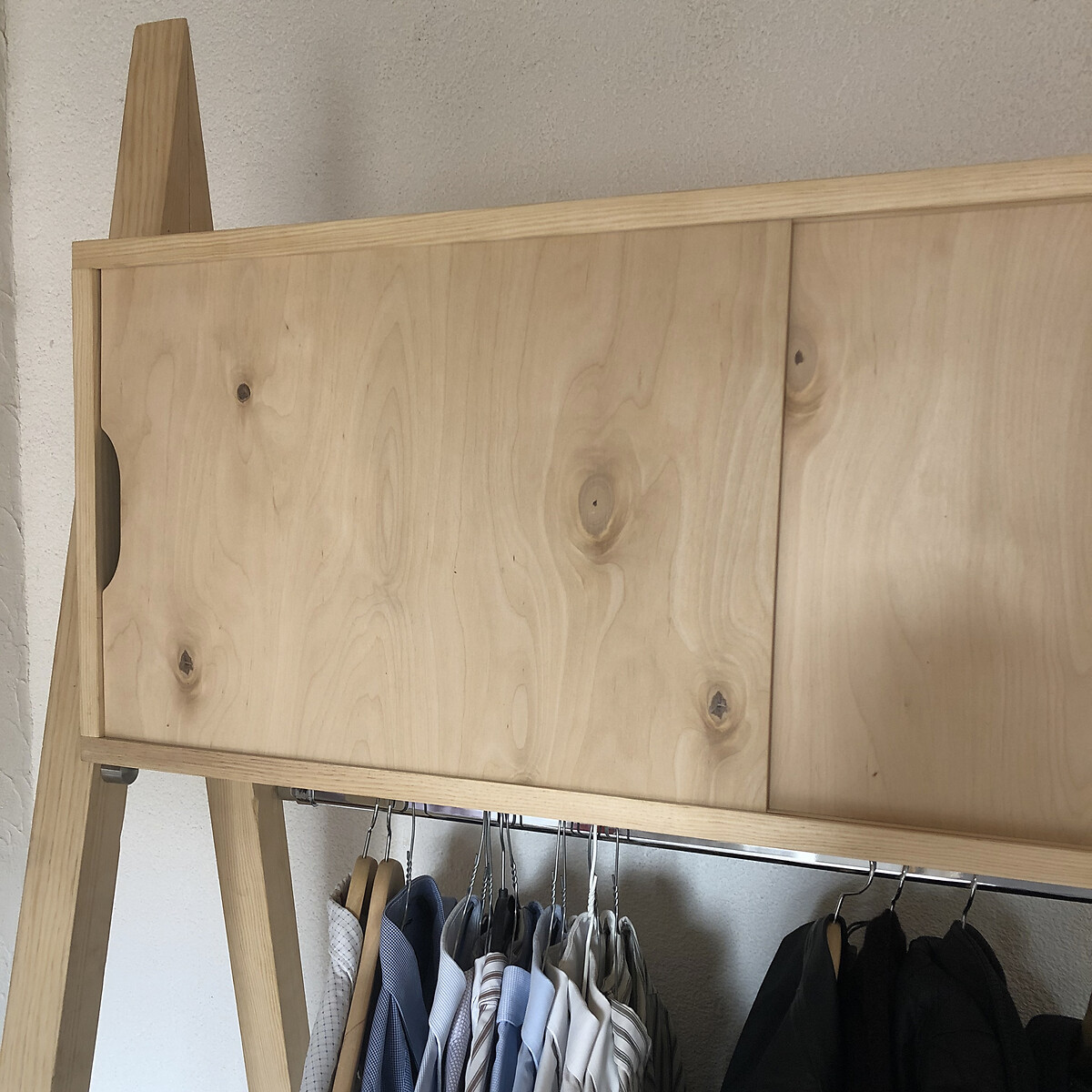 Portant en bois massif avec portes - Everlasting beige, EUROPE & NATURE