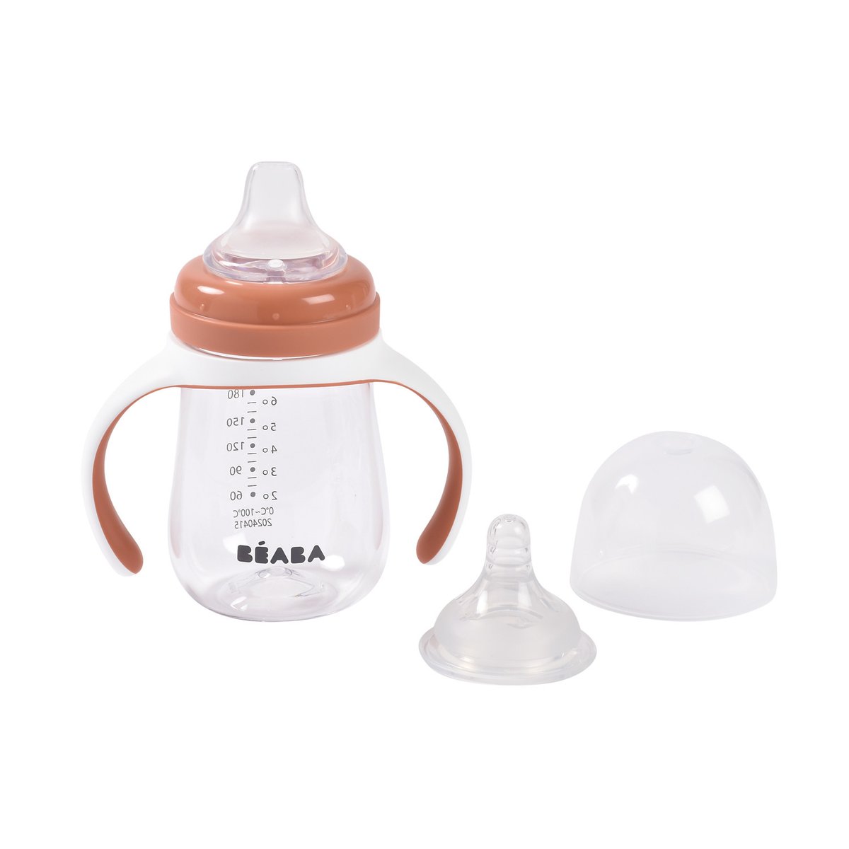 Biberon d'apprentissage 2 en 1 210 ml terracotta, BEABA