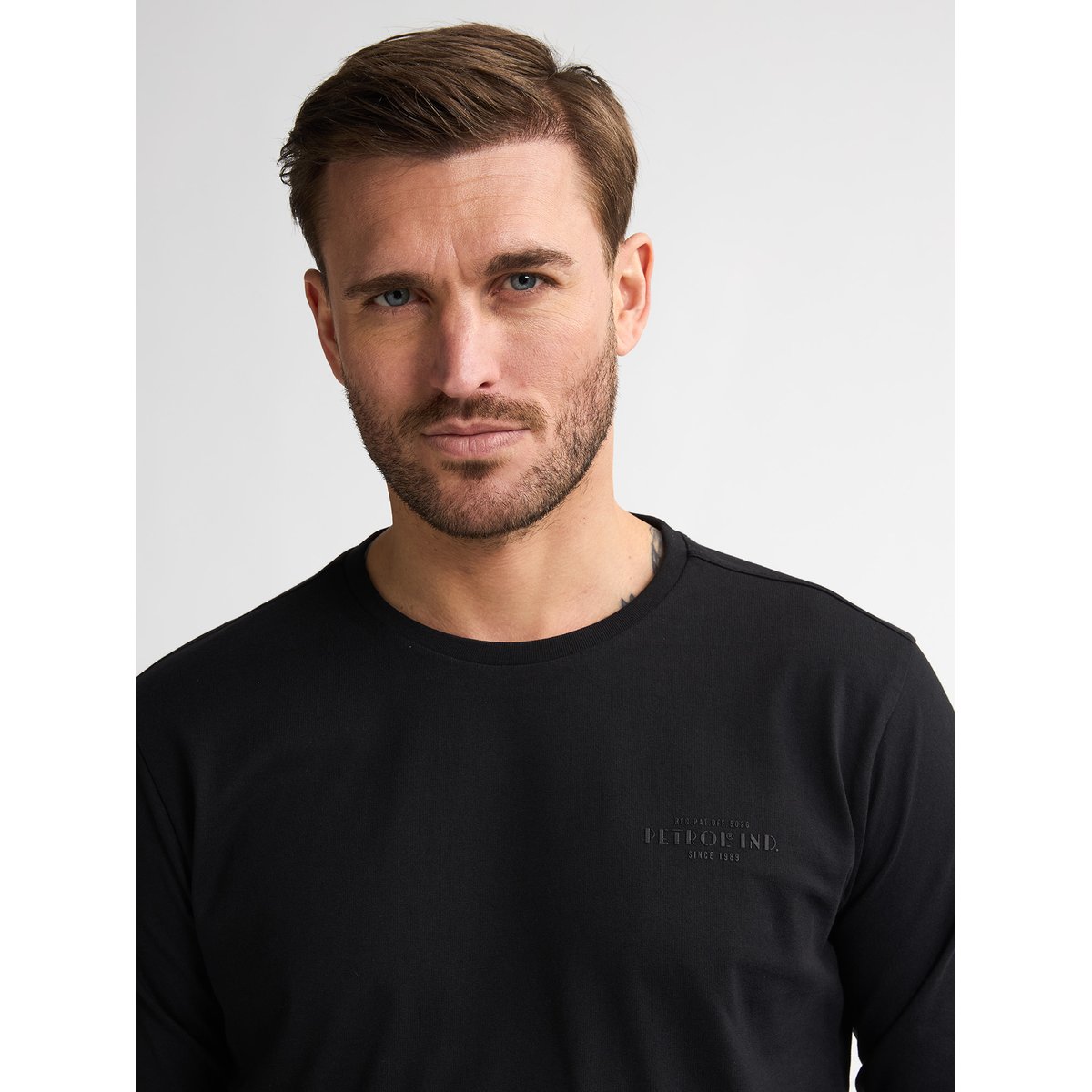 T-shirt logo manches longues dolphinpark noir black, PETROL INDUSTRIES