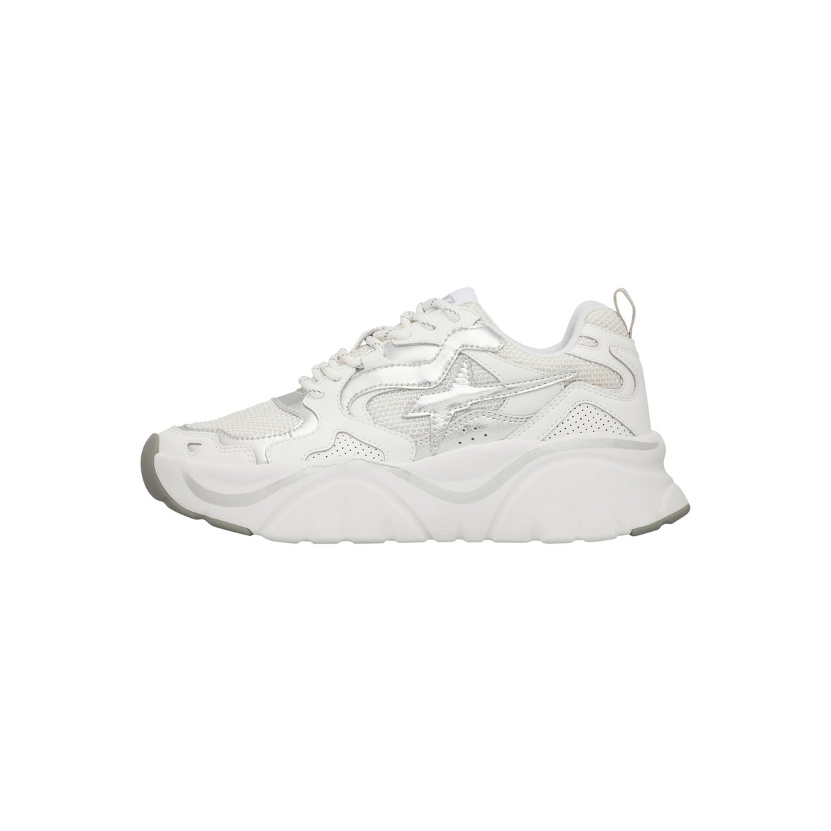 Sneakers en daim et tissu technique MIA-W. blanc-argenté-blanc, W6YZ