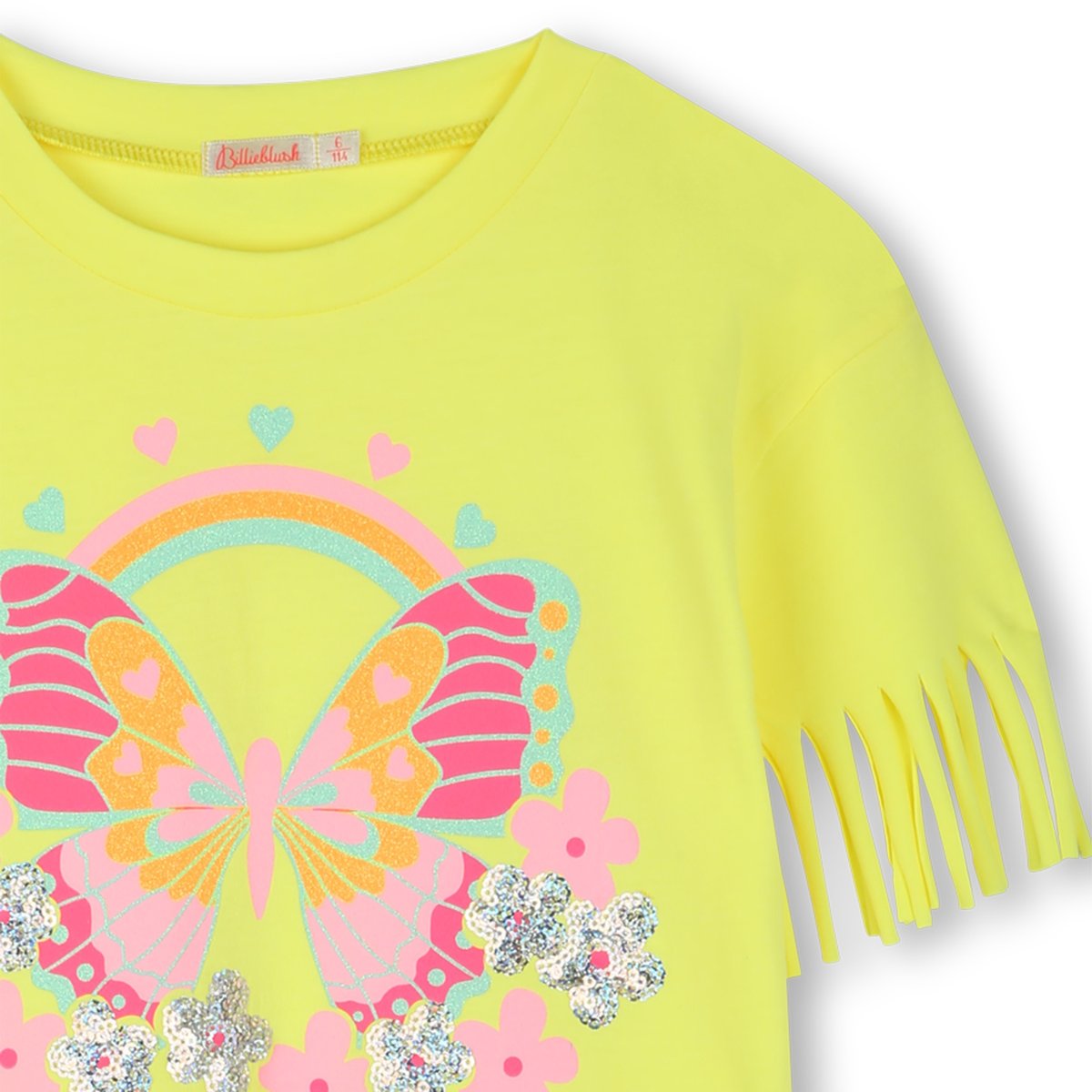 Robe droite avec franges citrus, BILLIEBLUSH