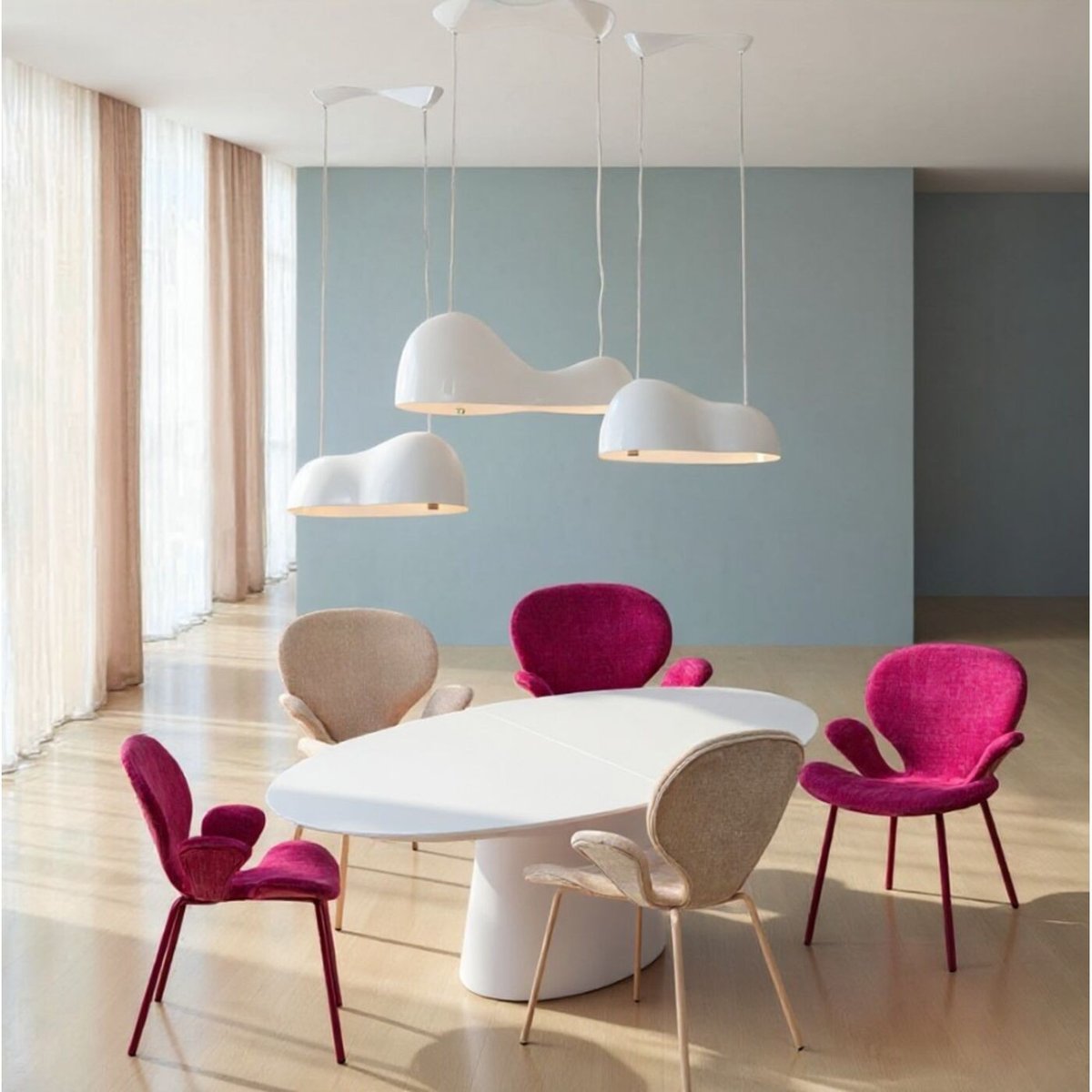 Chaise avec accoudoirs, SOFT BLOSSOM crème, KARE DESIGN
