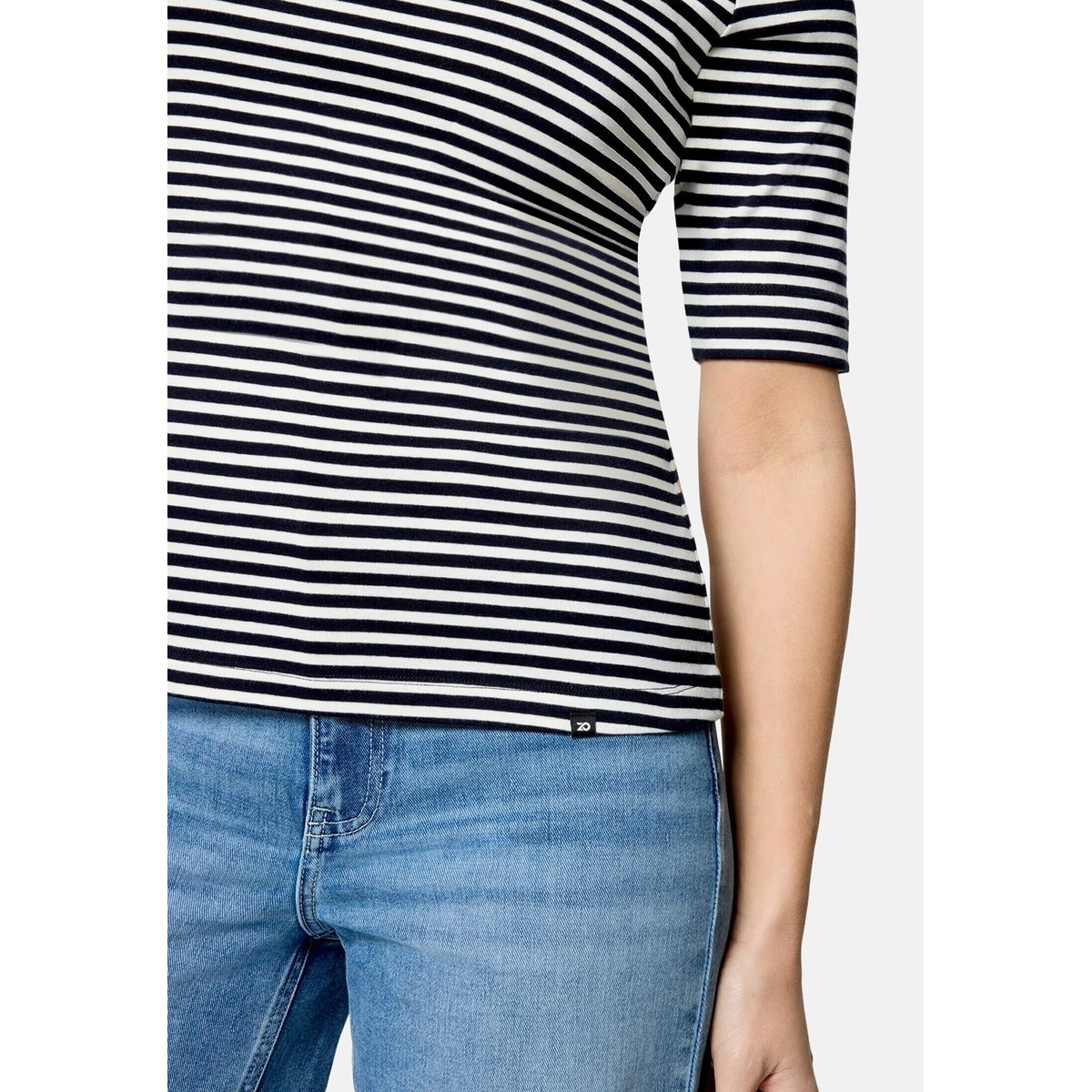 T-shirt basique à encolure bateau cream/dark blue, ZERO