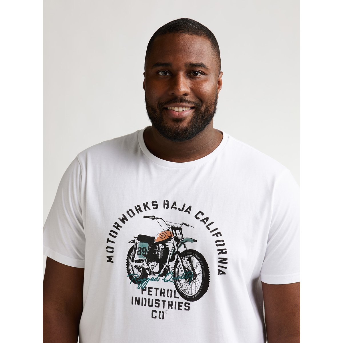 T-shirt imprimé grande taille geyser blanc bright white, PETROL INDUSTRIES
