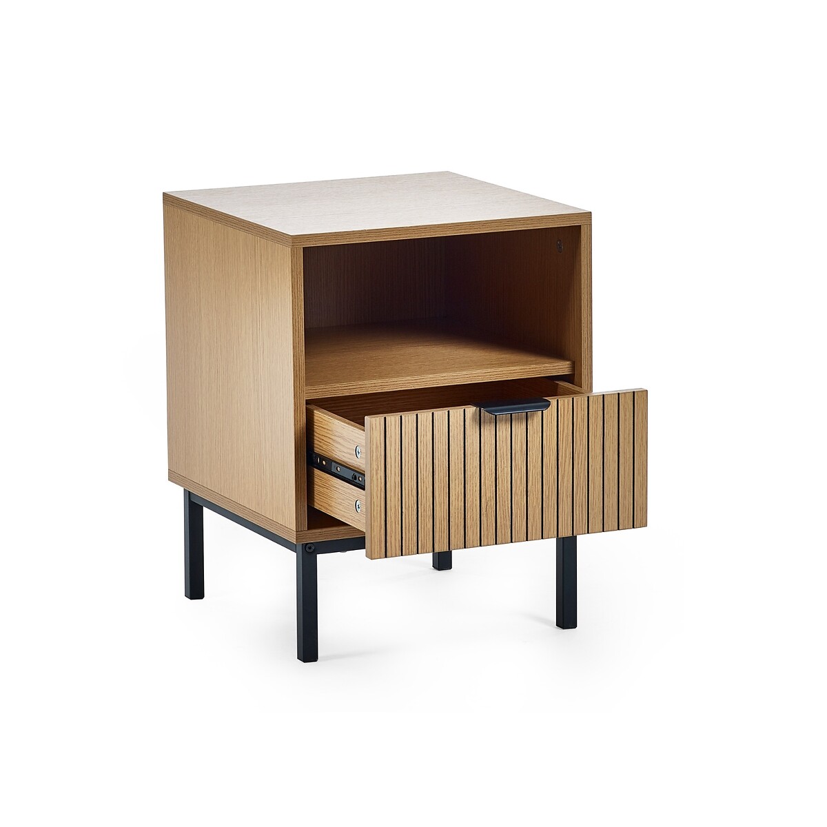 Gia Slatted Oak Side Table oak, SO'HOME