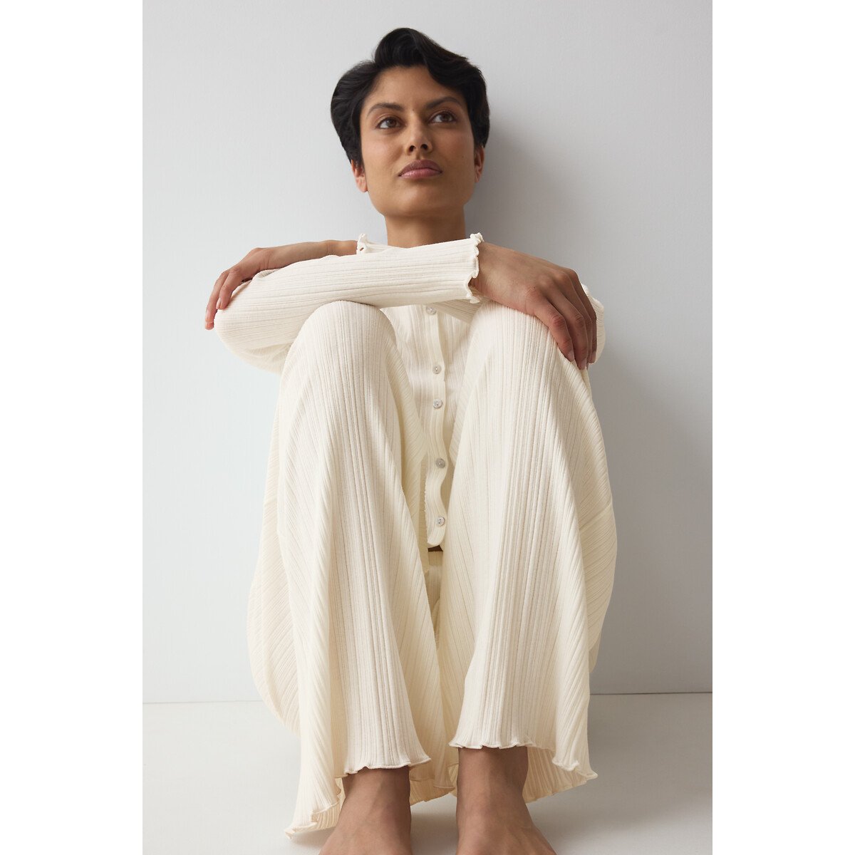 Pantalon en coton côtelé VERSATILE RIB blanc cassé, TRIUMPH