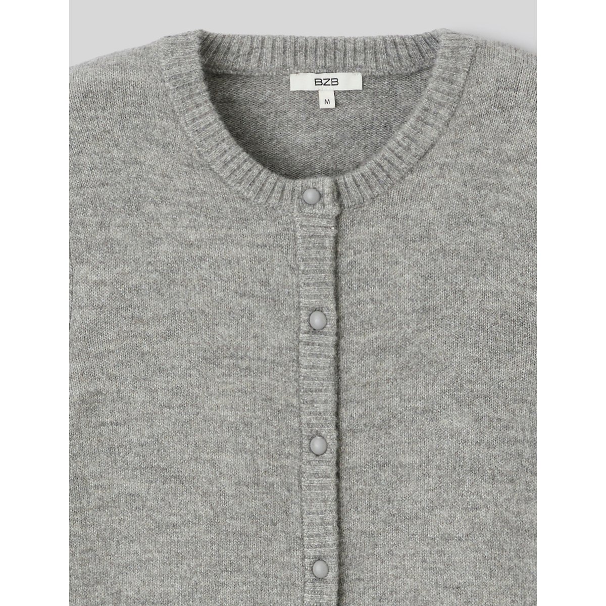 Gilet col rond boutonné gris, BZB