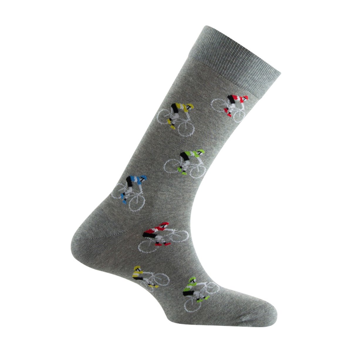 Coffret de 3 paires de mi-chaussettes homme fantaisie coton majoritaire gris, KINDY