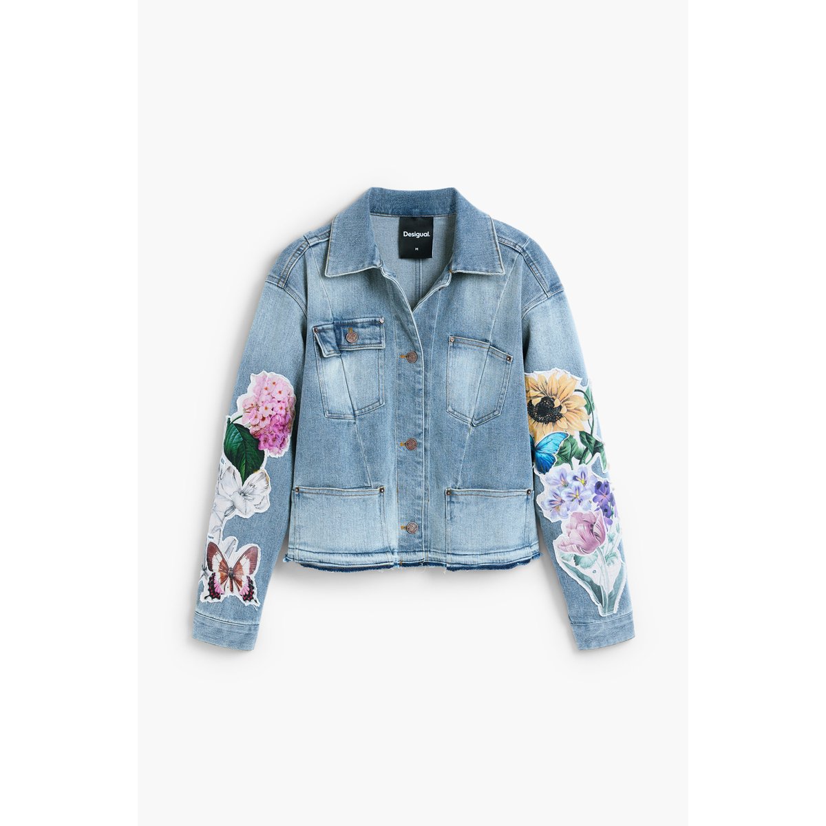 Veste en denim brodée bleu clair, DESIGUAL