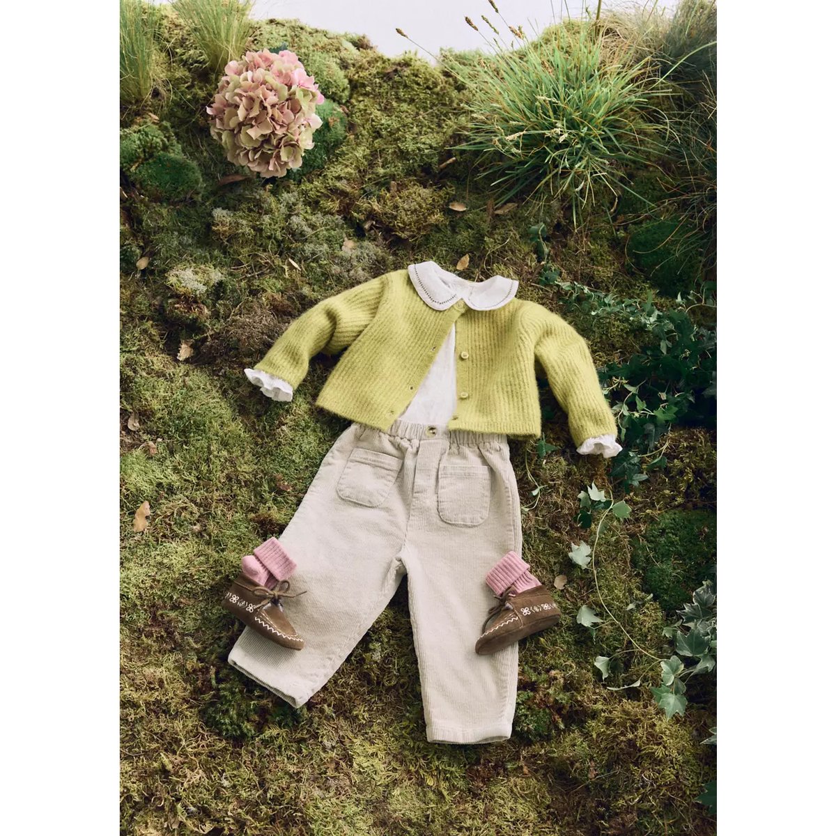 Pantalon velours côtelé beige, MANGO BABY