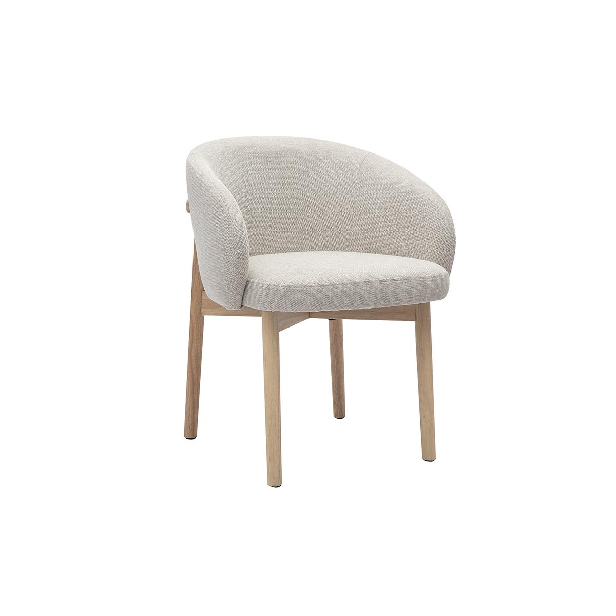 Chaises en tissu effet velours texturé beige et bois clair (lot de 2) TORVI beige, MILIBOO