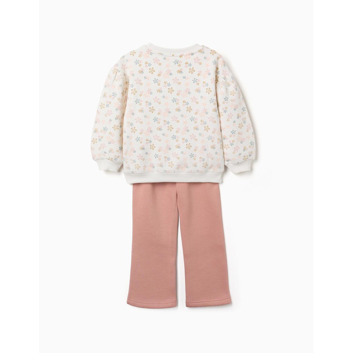 Ensemble de jogging en coton peigné avec imprimé floral blanc, ZIPPY