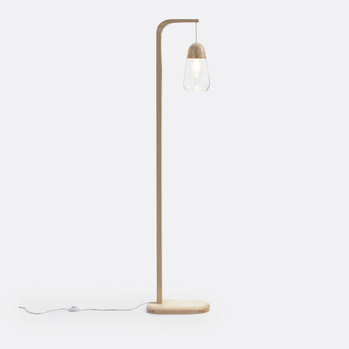 Lampadaire verre et bois Nasoa naturel, LA REDOUTE INTERIEURS