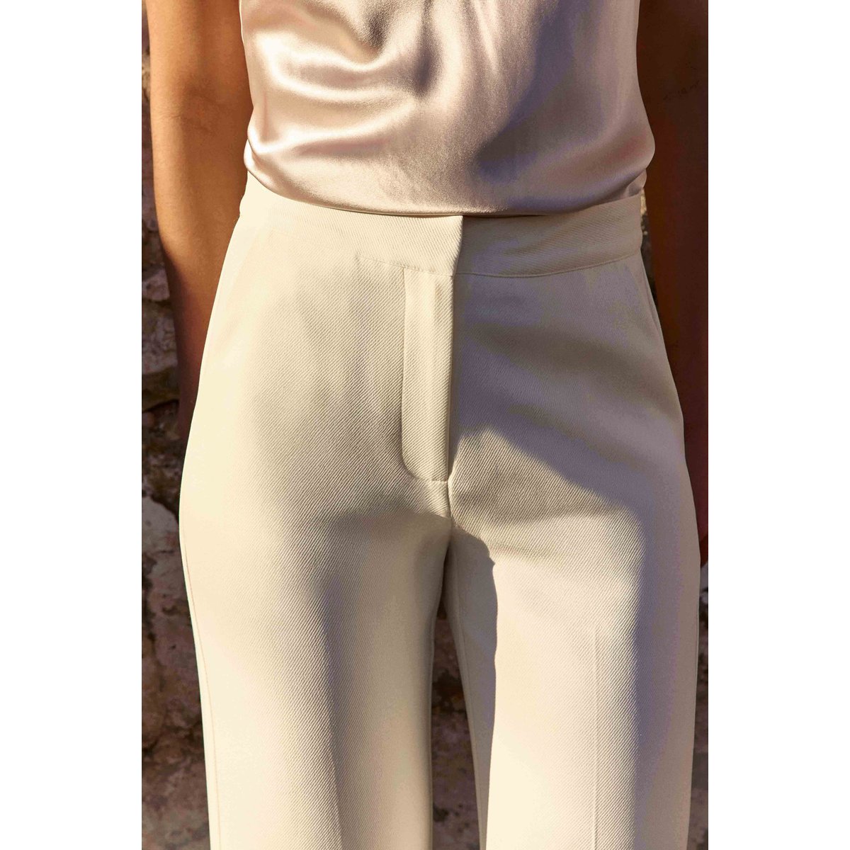 Pantalon flare uni PONNY 12-ivoire, LA PETITE ETOILE