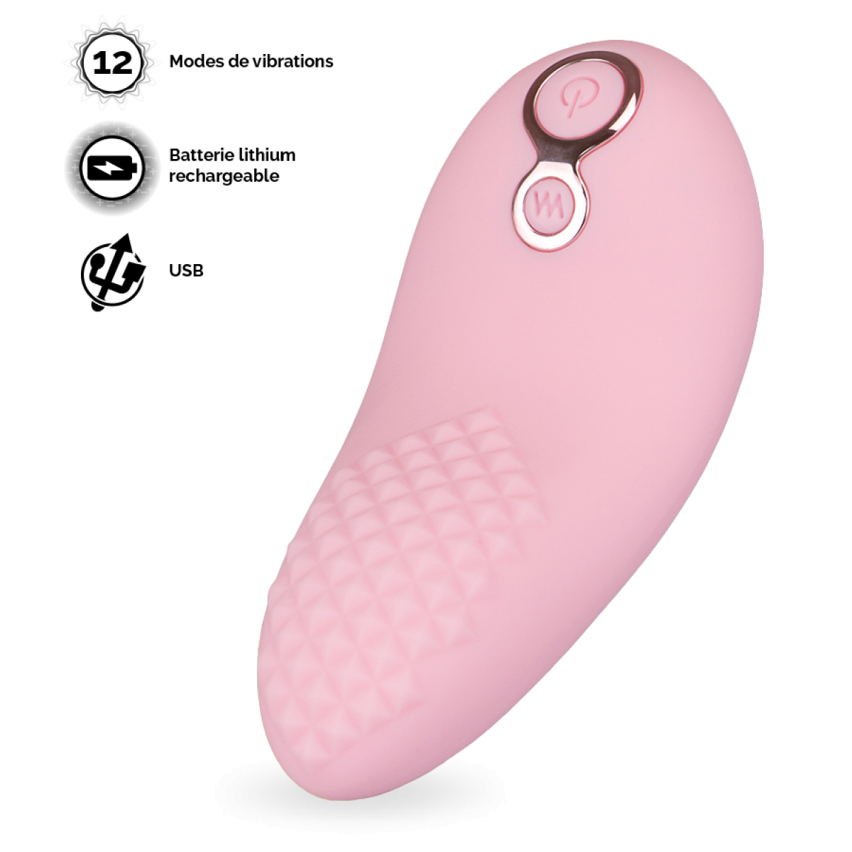 Stimulateur clitoridien langue vibrante à picots rose, LOVE AND VIBES