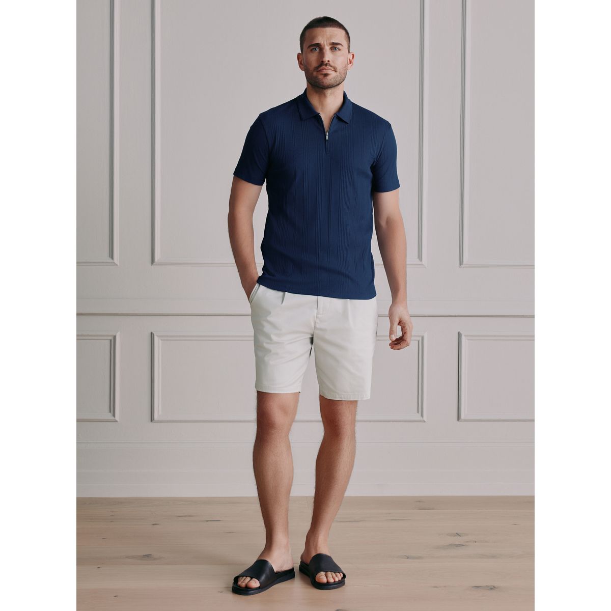 Polo en coton supima n. premium signature bleu marine, NEXT