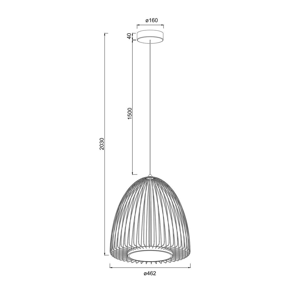 Suspension en métal design, D.46.2 , SMART noir, MANTRA