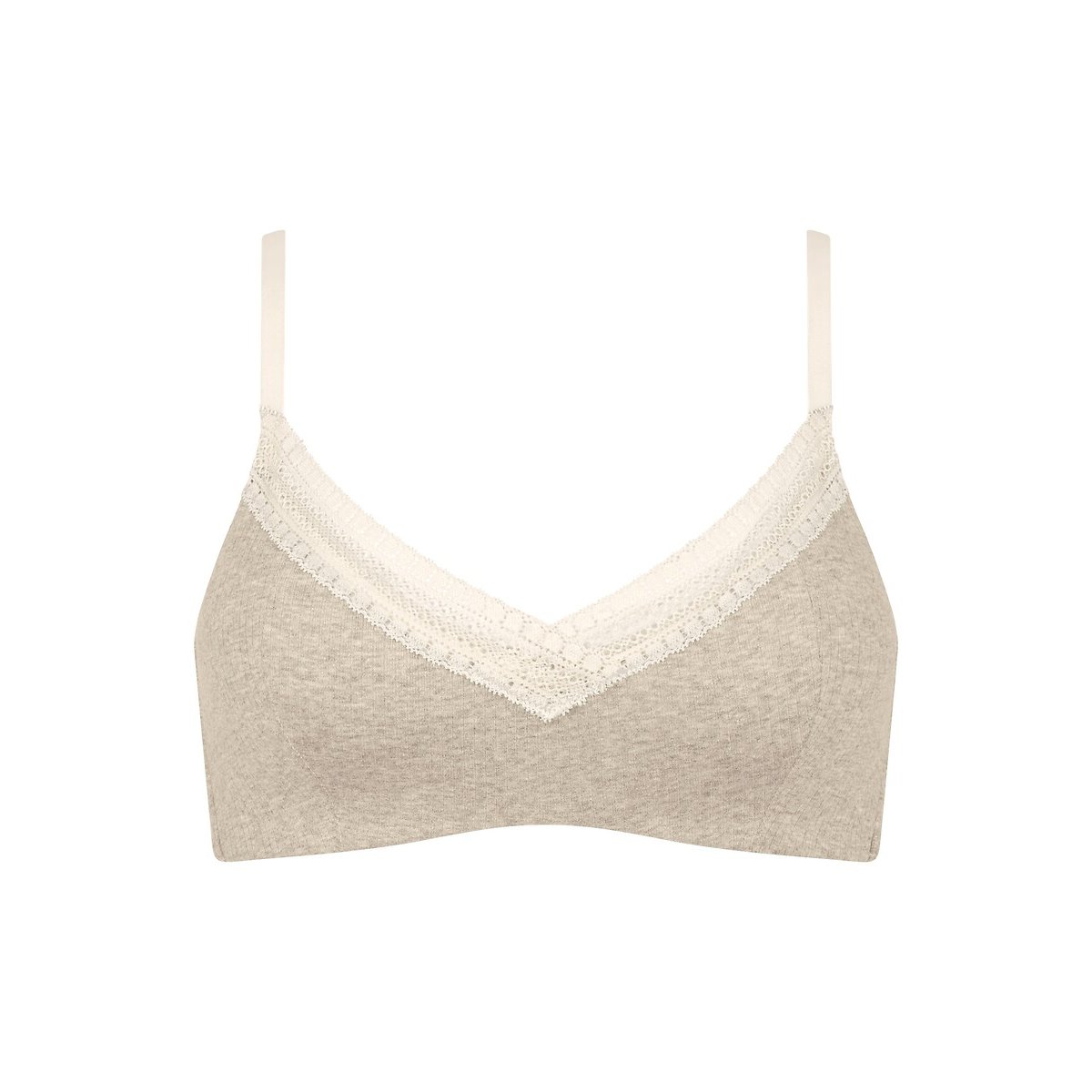 Go Ribbed Padded Bra Without Underwiring grey marl, SLOGGI