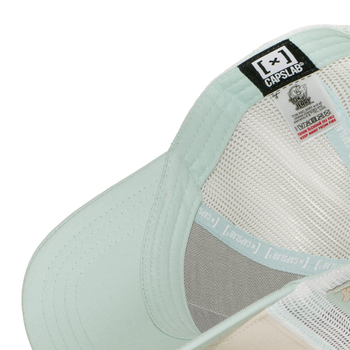 Casquette trucker Tom et Jerry blanc/beige/vert/gris, CAPSLAB