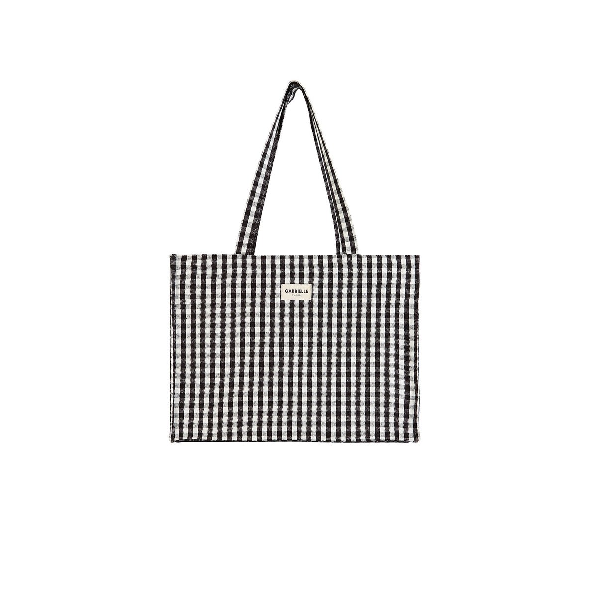 Sac 24h en coton, VICHY noir vichy black, GABRIELLE PARIS