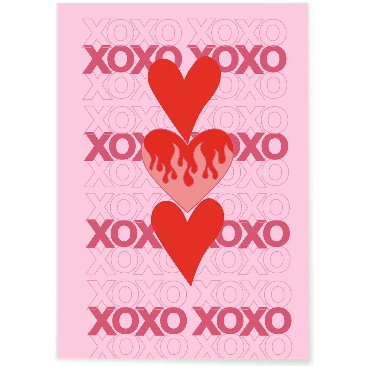Affiche XOXO en folie blanc, L'AFFICHERIE